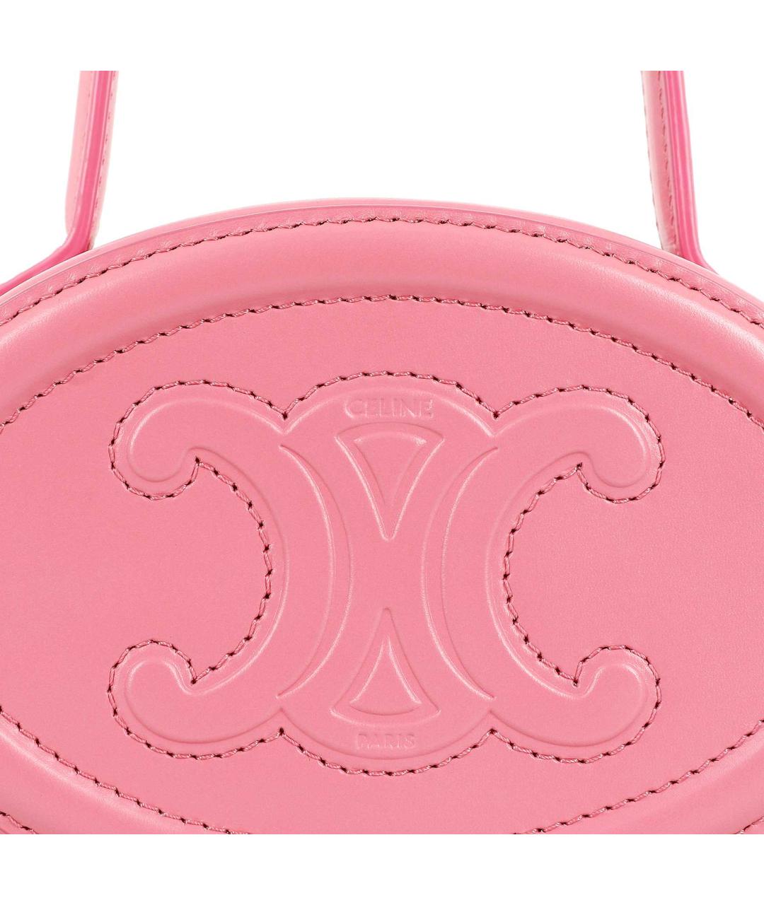 CELINE Розовая кожаная сумка через плечо, фото 5