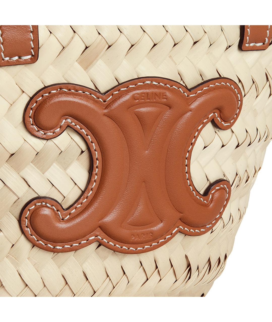 CELINE Бежевая пелетеная сумка через плечо, фото 4