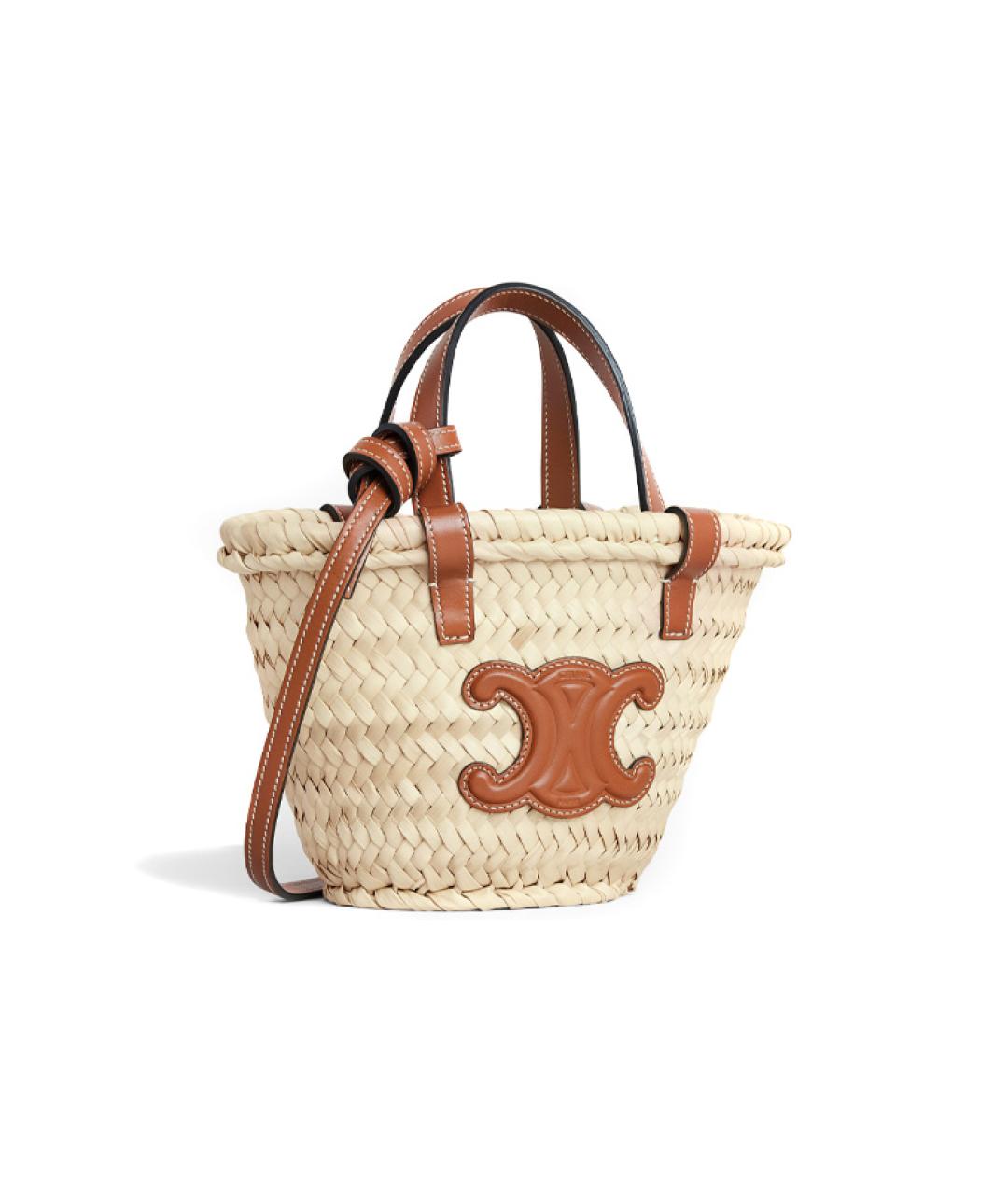 CELINE Бежевая пелетеная сумка через плечо, фото 2