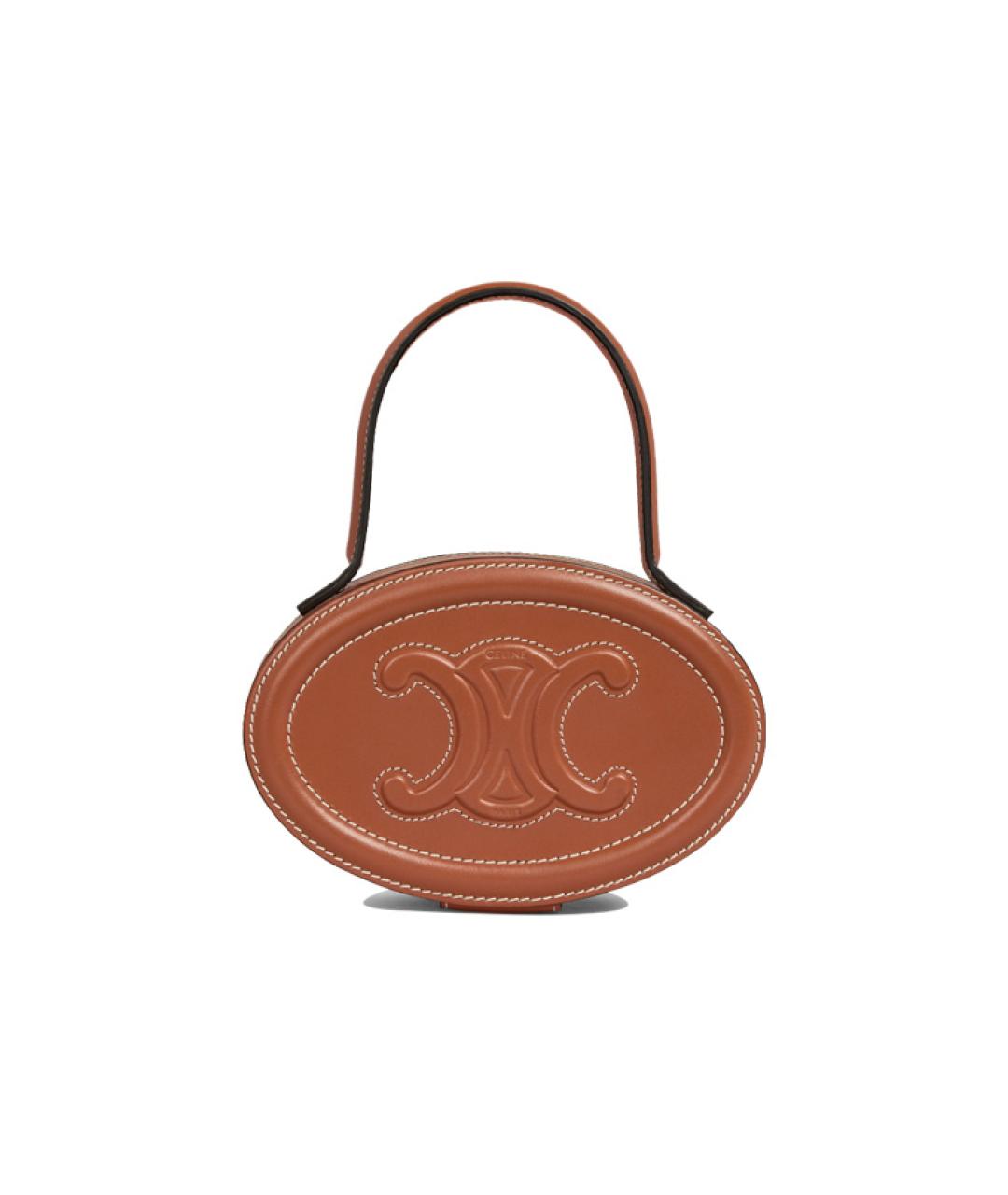 CELINE Коричневая кожаная сумка через плечо, фото 1