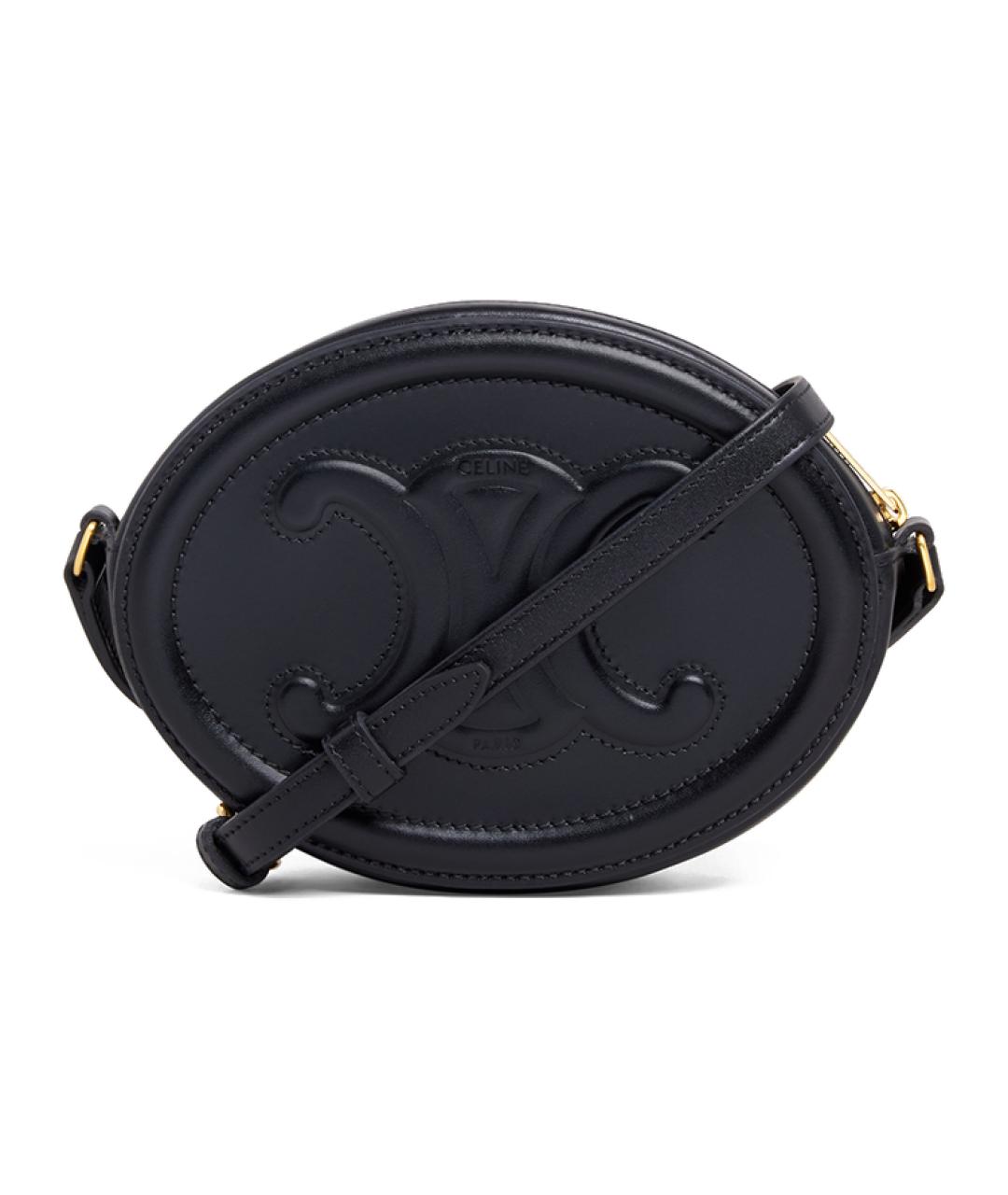 CELINE Черная кожаная сумка через плечо, фото 2