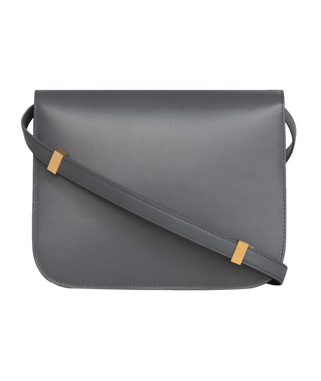 CELINE Серая кожаная сумка через плечо, фото 3