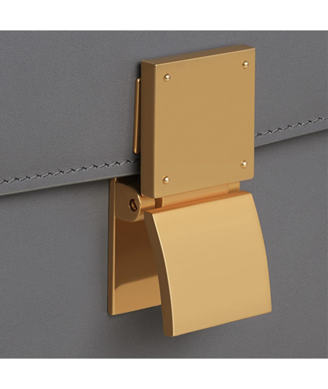 CELINE Серая кожаная сумка через плечо, фото 5