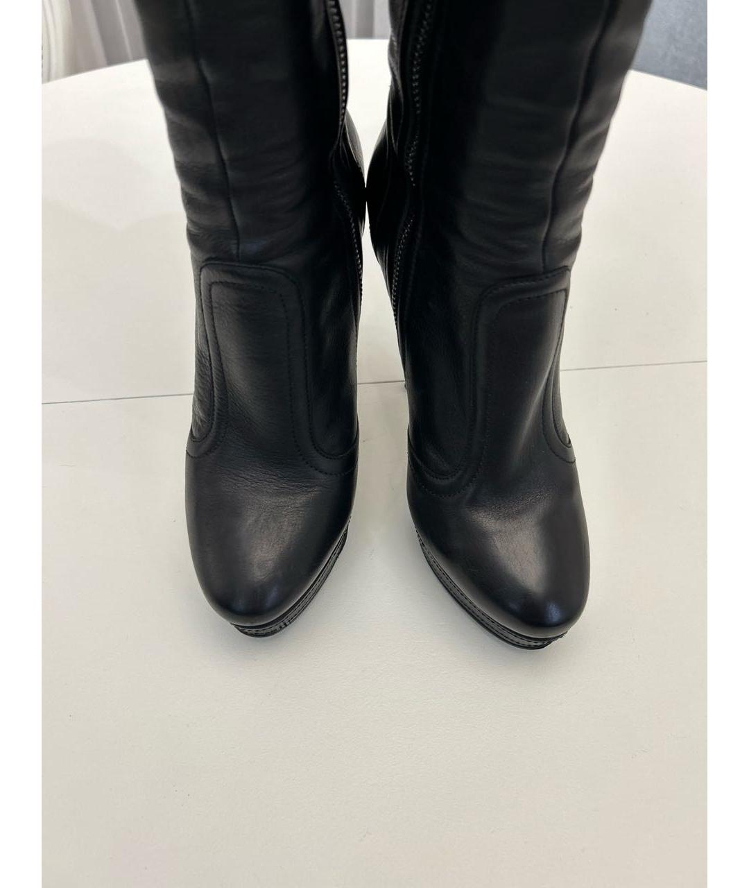 JIMMY CHOO Черные кожаные сапоги, фото 3