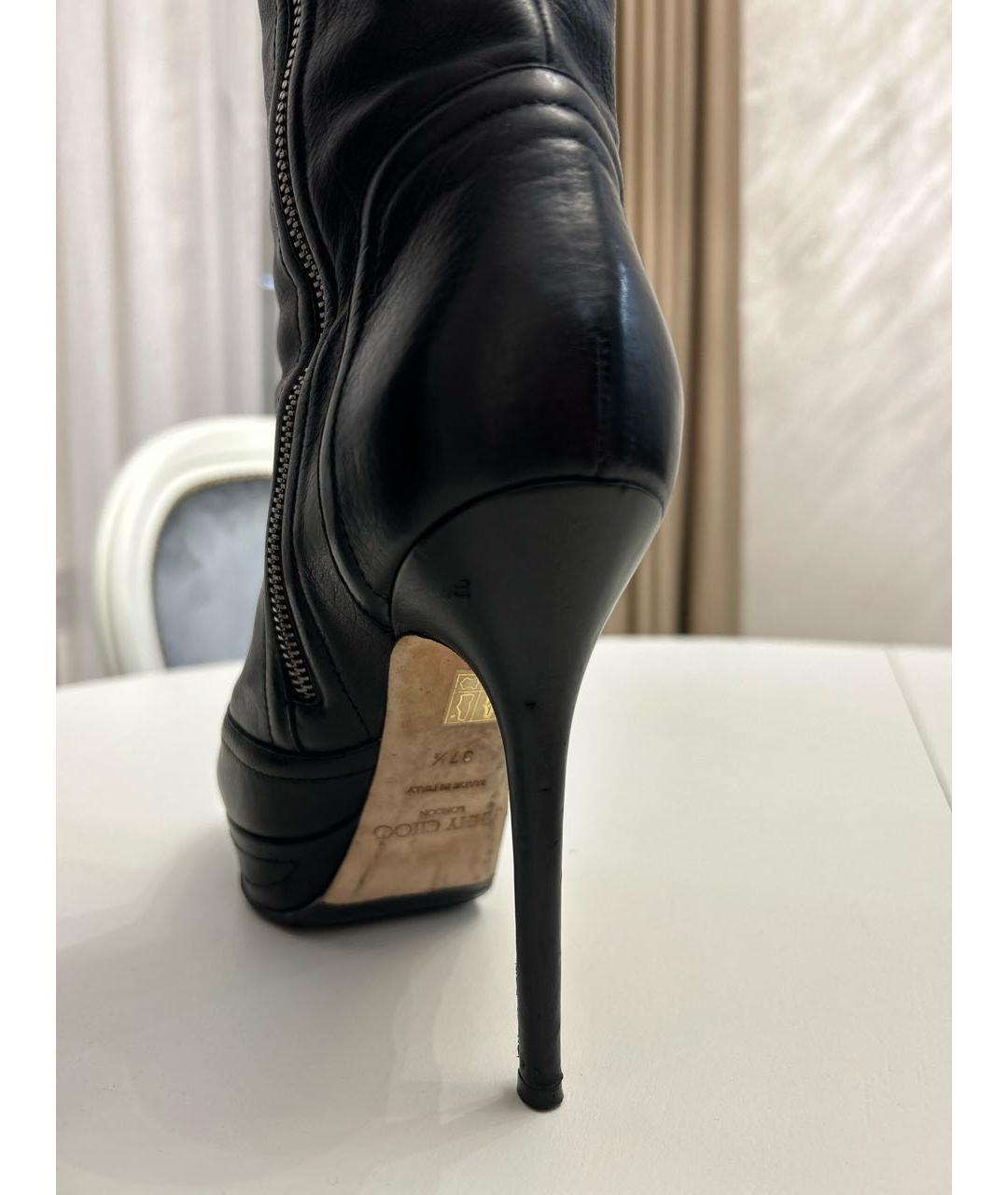 JIMMY CHOO Черные кожаные сапоги, фото 8