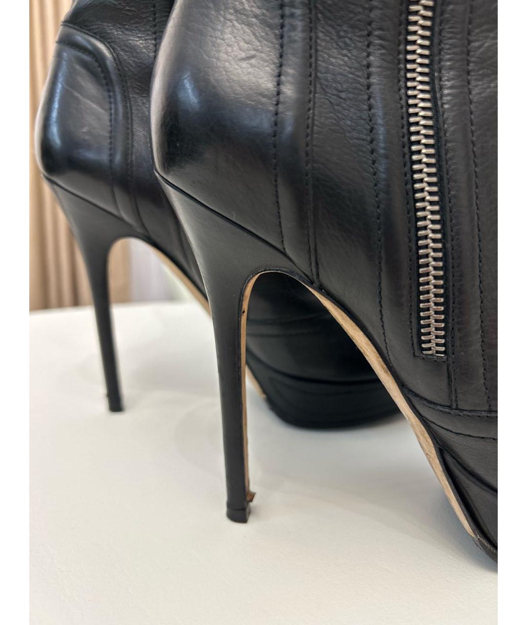 JIMMY CHOO Черные кожаные сапоги, фото 6