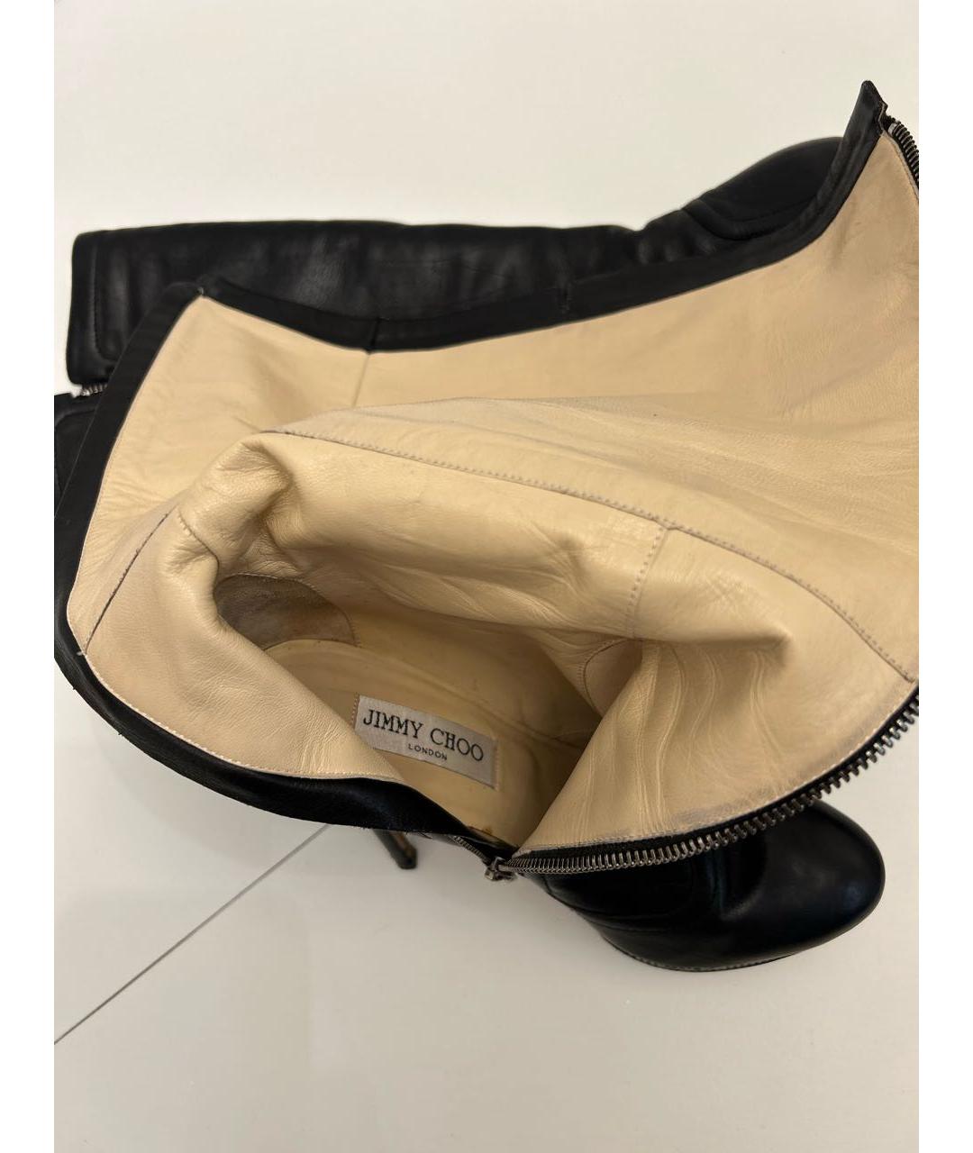 JIMMY CHOO Черные кожаные сапоги, фото 5