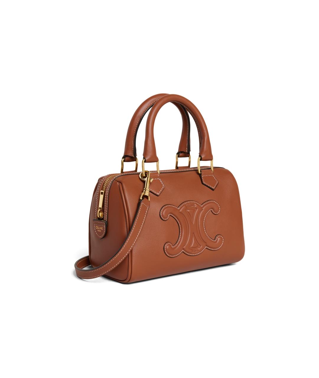 CELINE Коричневая кожаная сумка через плечо, фото 2