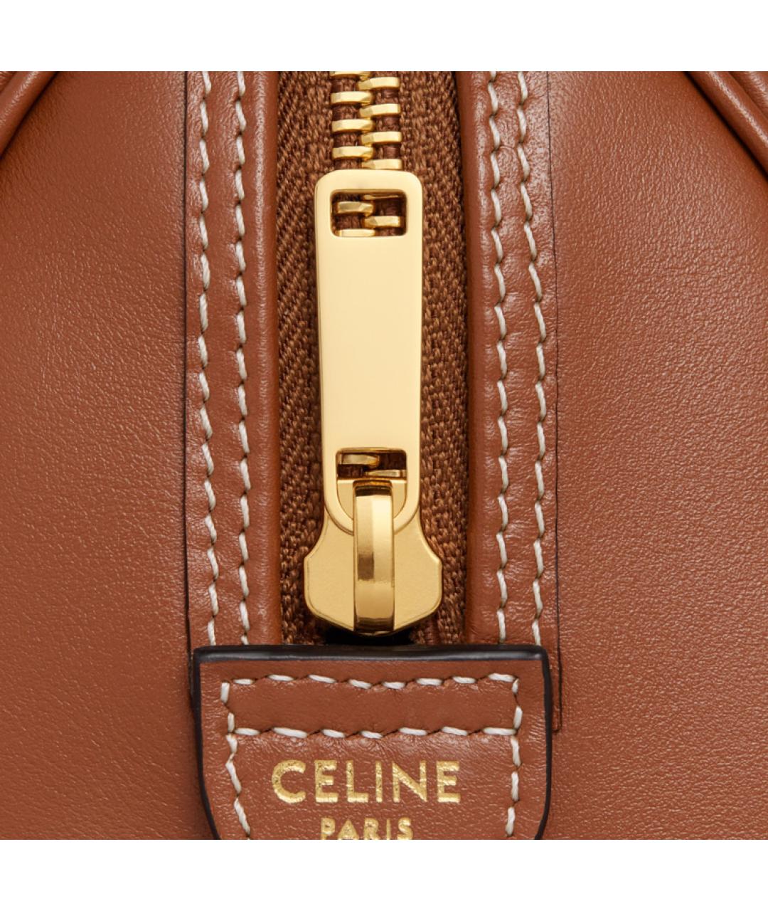 CELINE Коричневая кожаная сумка через плечо, фото 5