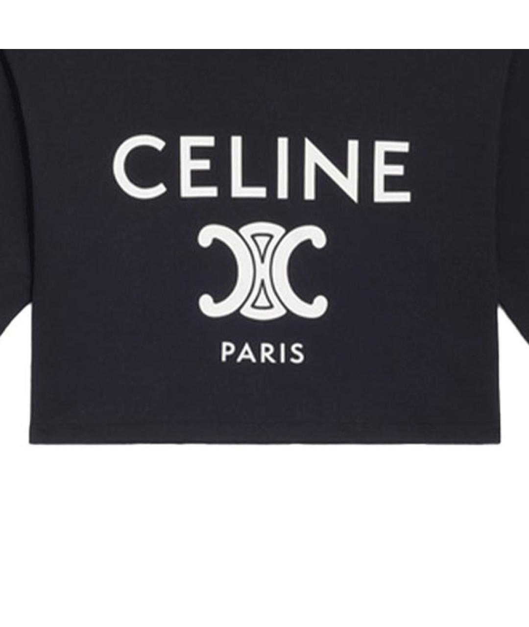 CELINE Черная хлопковая футболка, фото 4