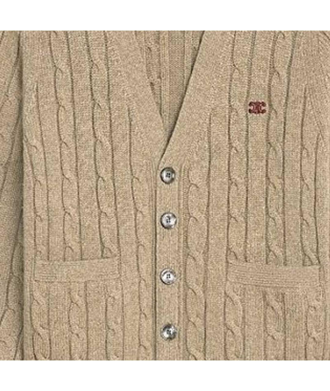 CELINE Бежевый кашемировый кардиган, фото 3