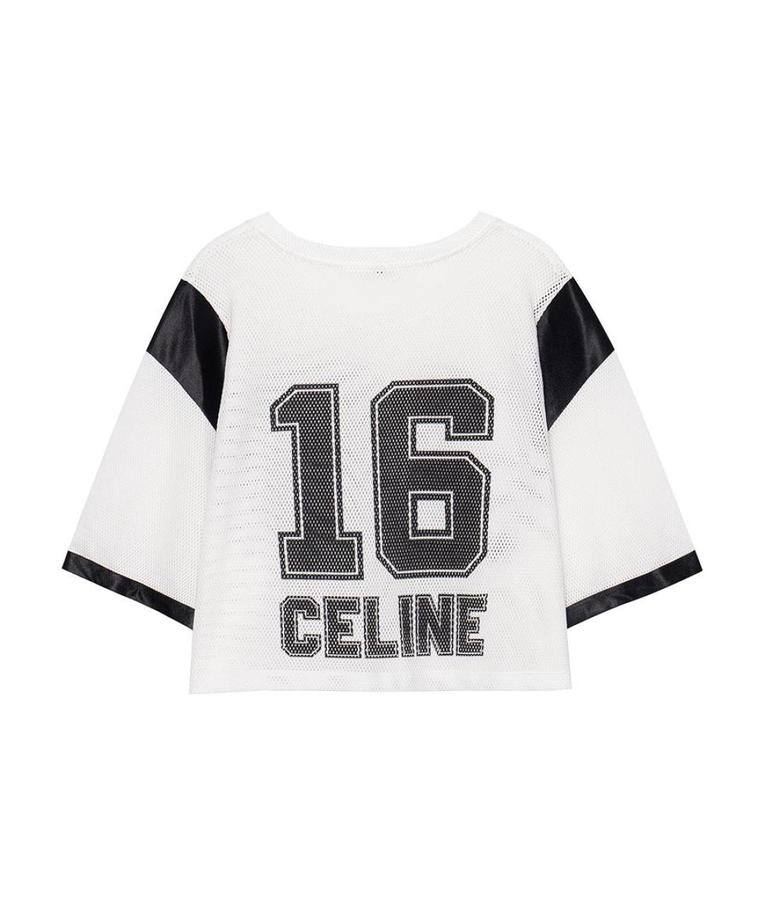 CELINE Белая хлопковая футболка, фото 1