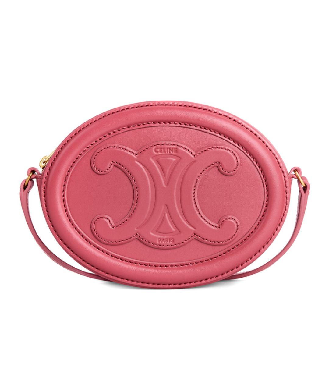 CELINE Розовая кожаная сумка через плечо, фото 1