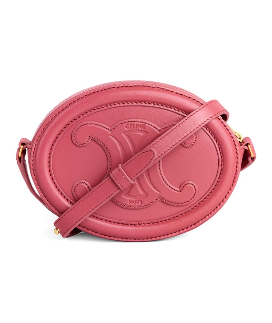 CELINE Розовая кожаная сумка через плечо, фото 3