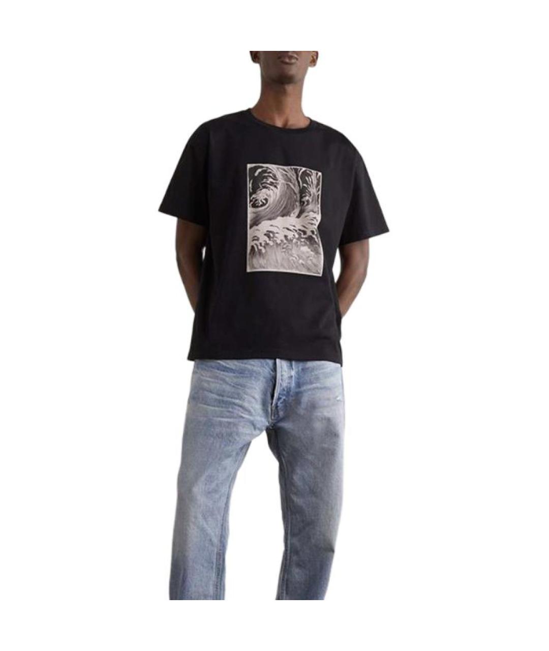 CELINE Черная хлопковая футболка, фото 2