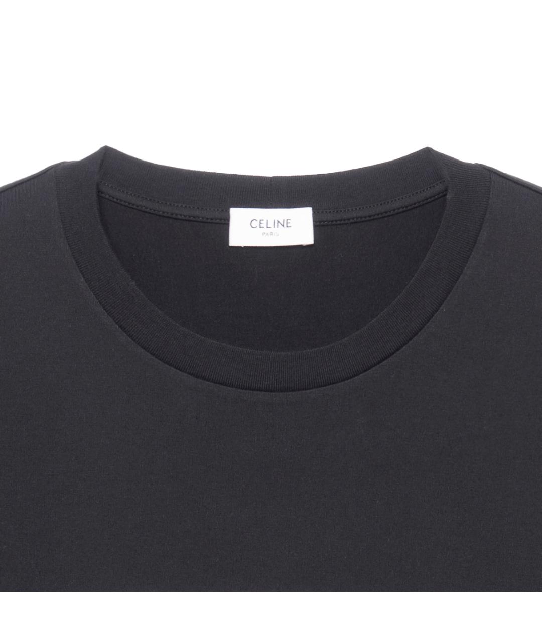 CELINE Черная хлопковая футболка, фото 3