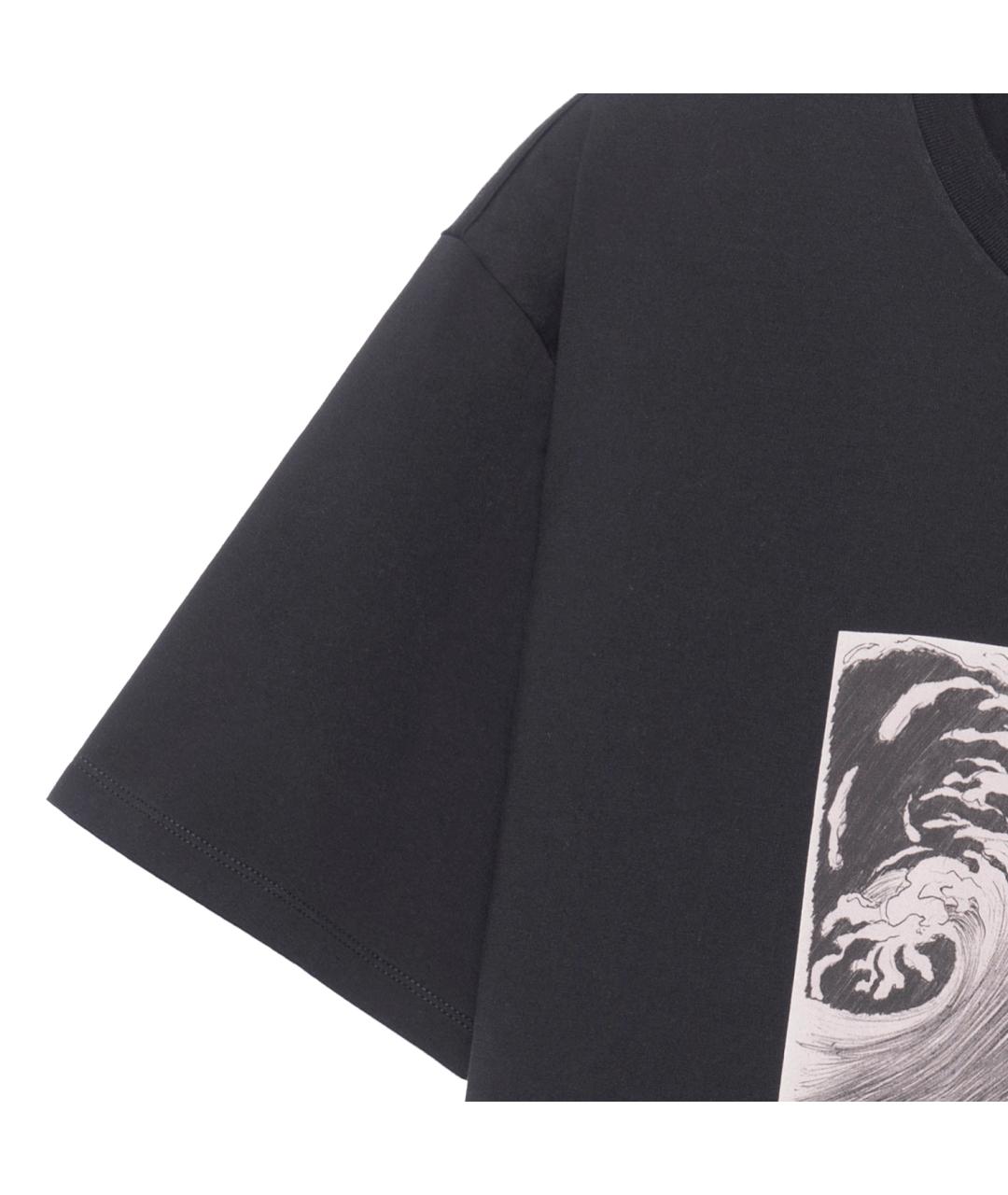 CELINE Черная хлопковая футболка, фото 4