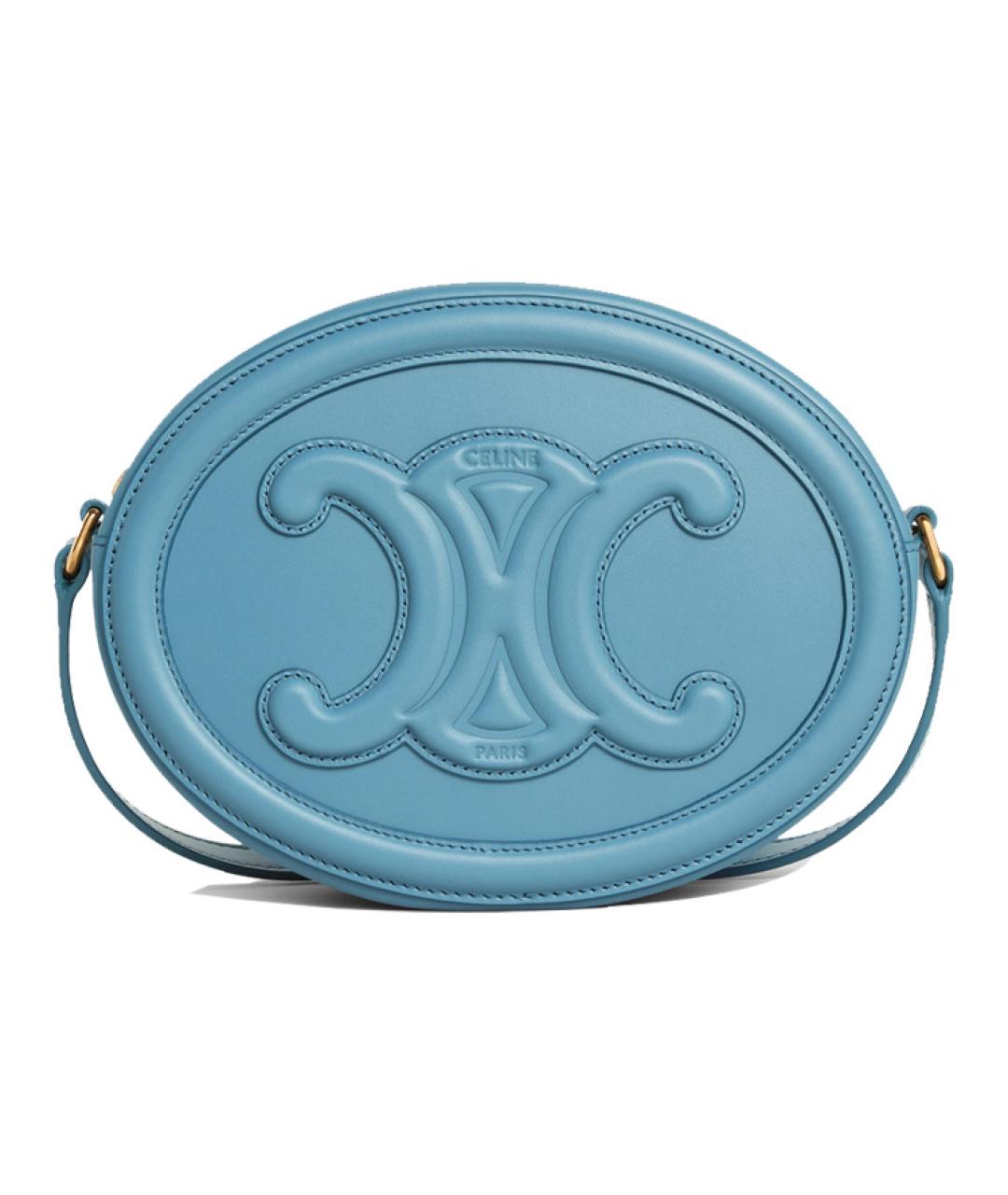 CELINE Голубая кожаная сумка через плечо, фото 1
