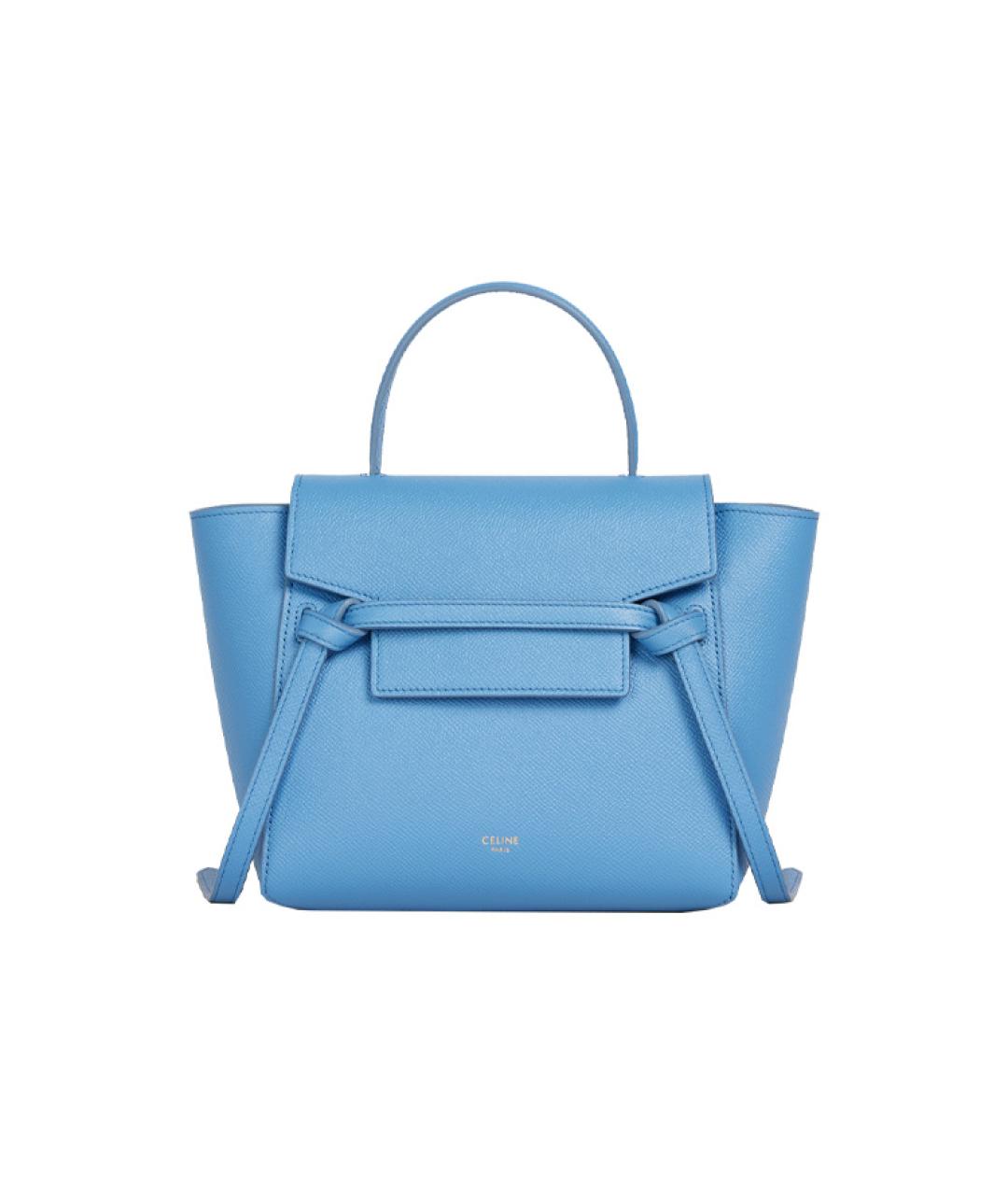 CELINE Голубая кожаная сумка через плечо, фото 1
