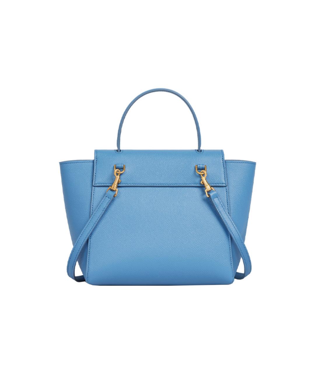 CELINE Голубая кожаная сумка через плечо, фото 3