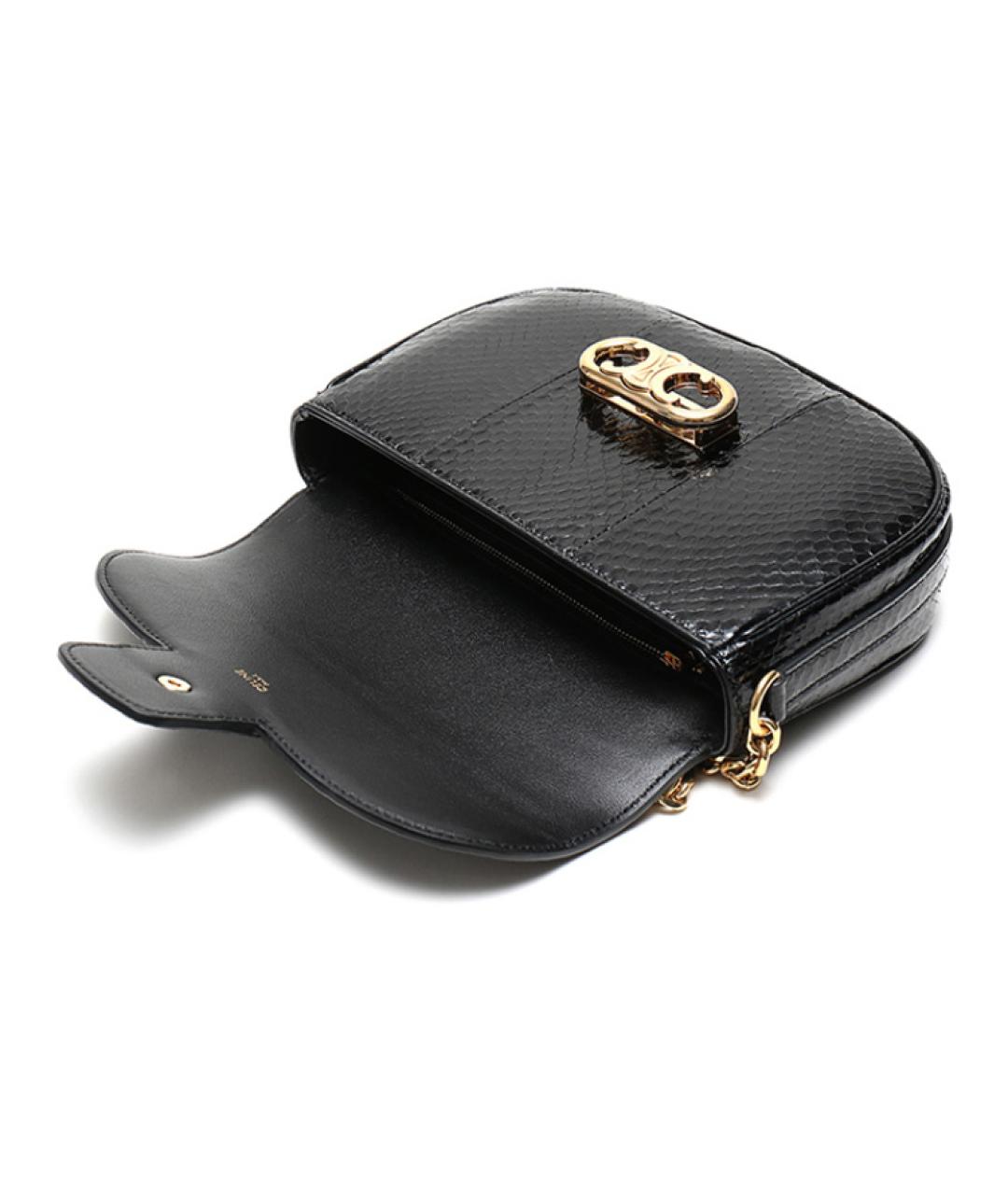 CELINE Черная кожаная сумка через плечо, фото 6