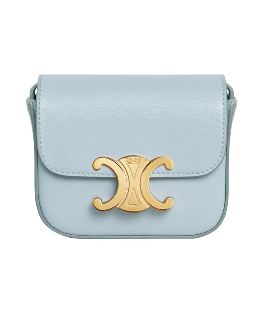 CELINE Голубая кожаная сумка через плечо, фото 1