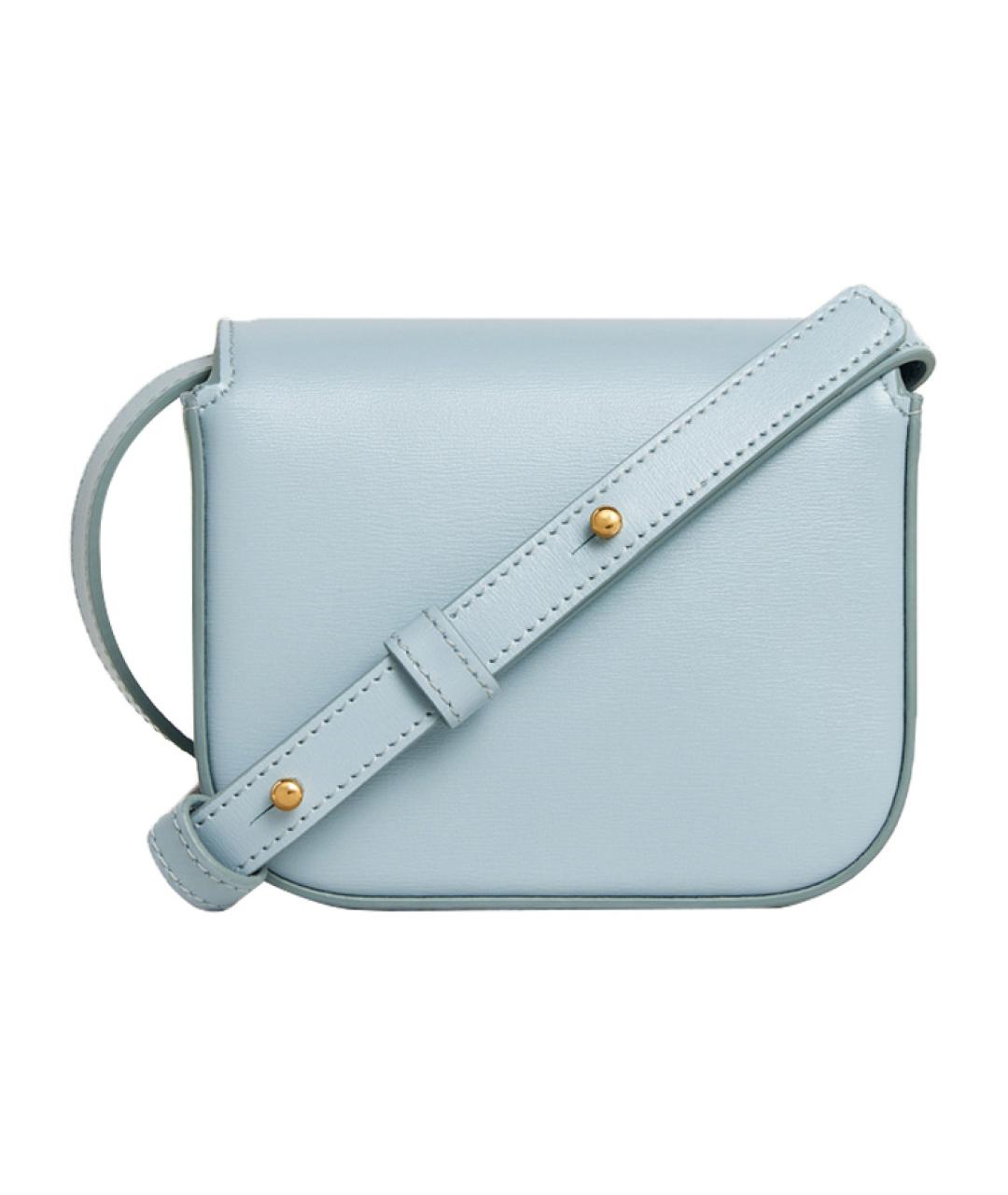 CELINE Голубая кожаная сумка через плечо, фото 3
