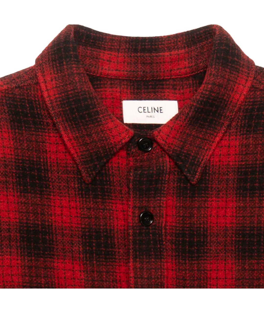 CELINE Красная шерстяная кэжуал рубашка, фото 7