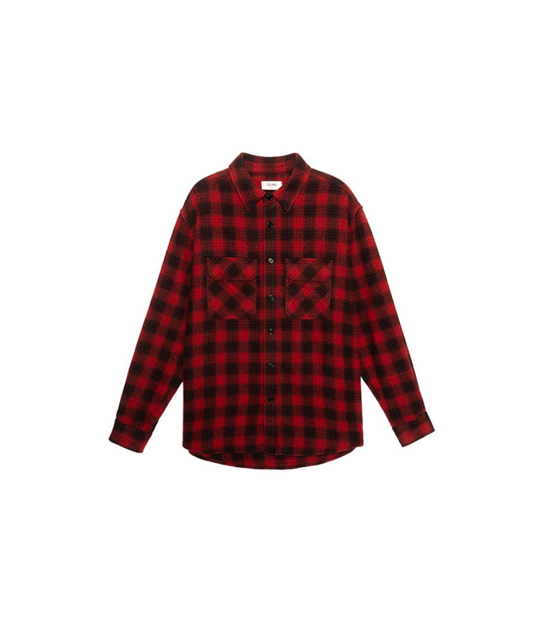 CELINE Красная шерстяная кэжуал рубашка, фото 1