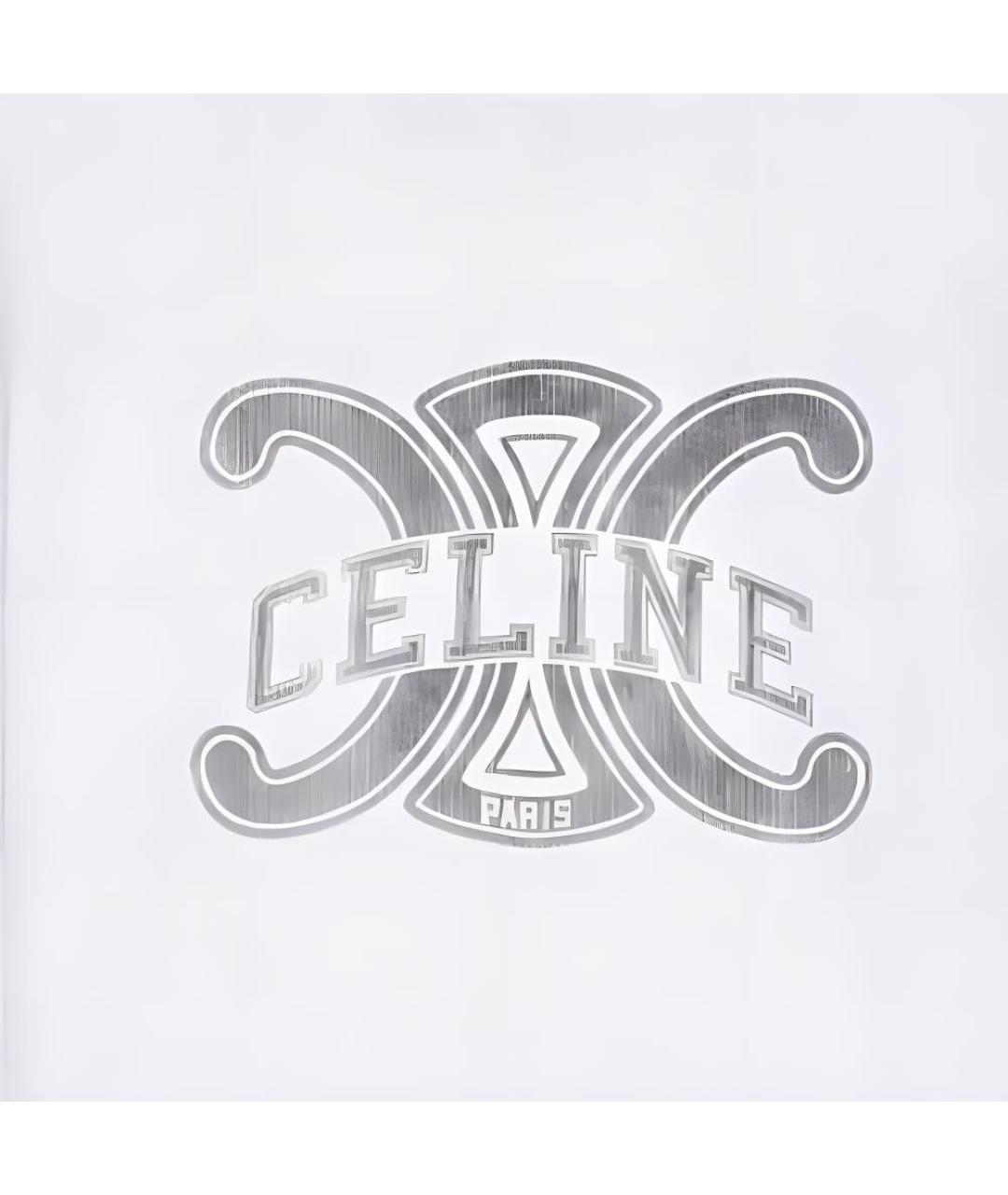 CELINE Белая хлопковая футболка, фото 3
