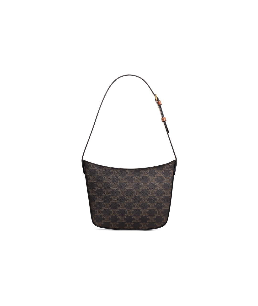 CELINE Коричневая кожаная сумка через плечо, фото 2