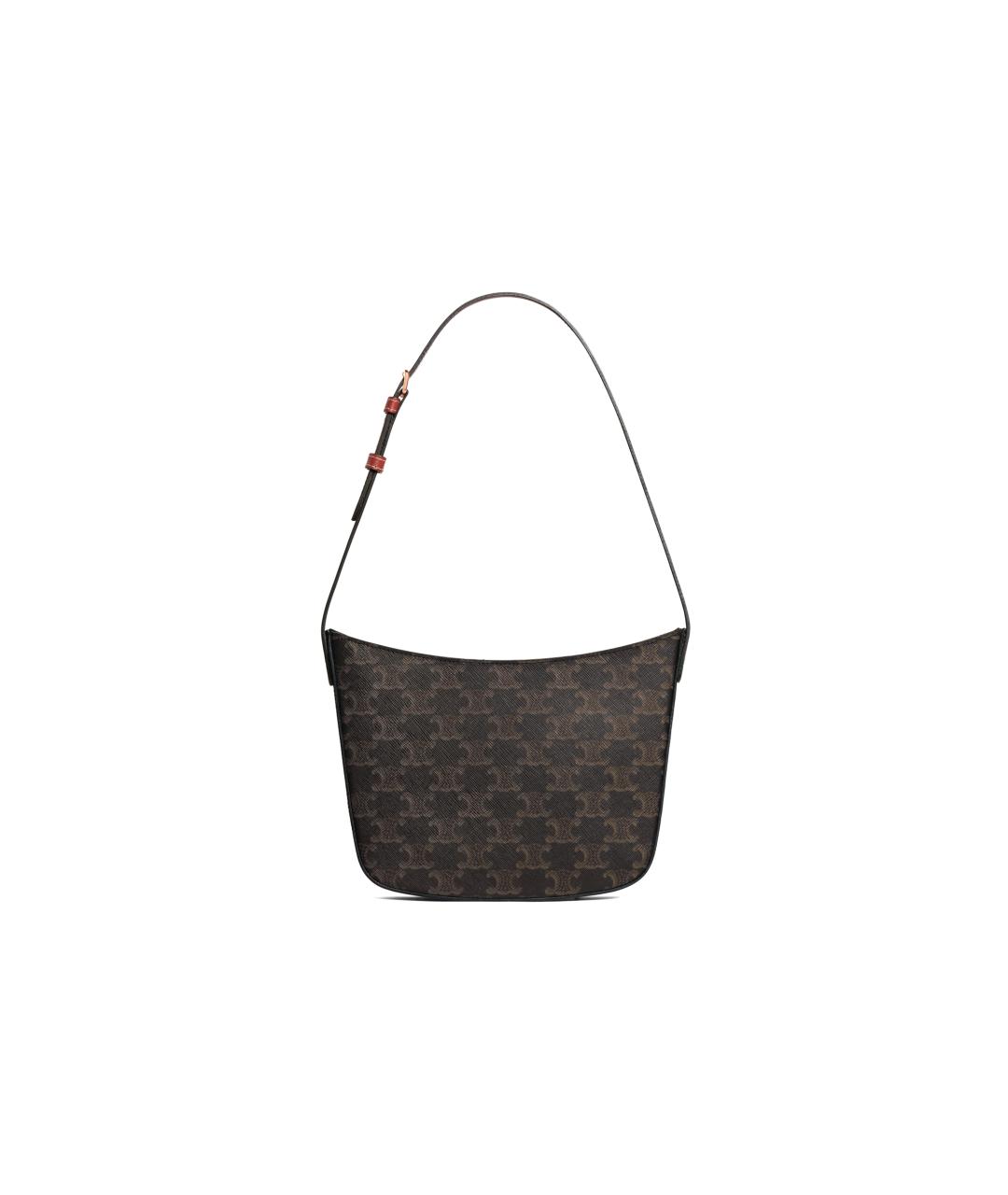 CELINE Коричневая кожаная сумка через плечо, фото 1