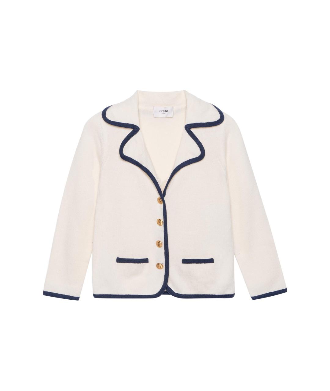 CELINE Белый кашемировый кардиган, фото 1