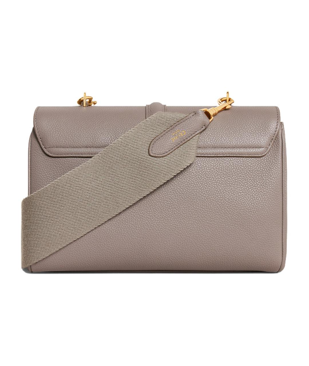 CELINE Серая кожаная сумка через плечо, фото 3