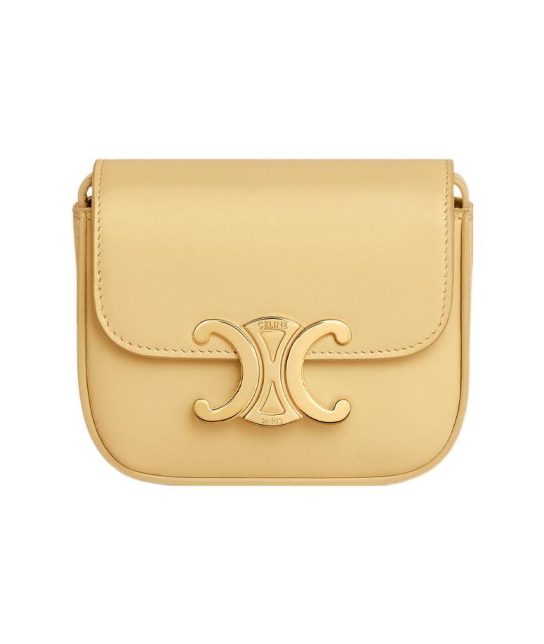 CELINE Желтая кожаная сумка через плечо, фото 1
