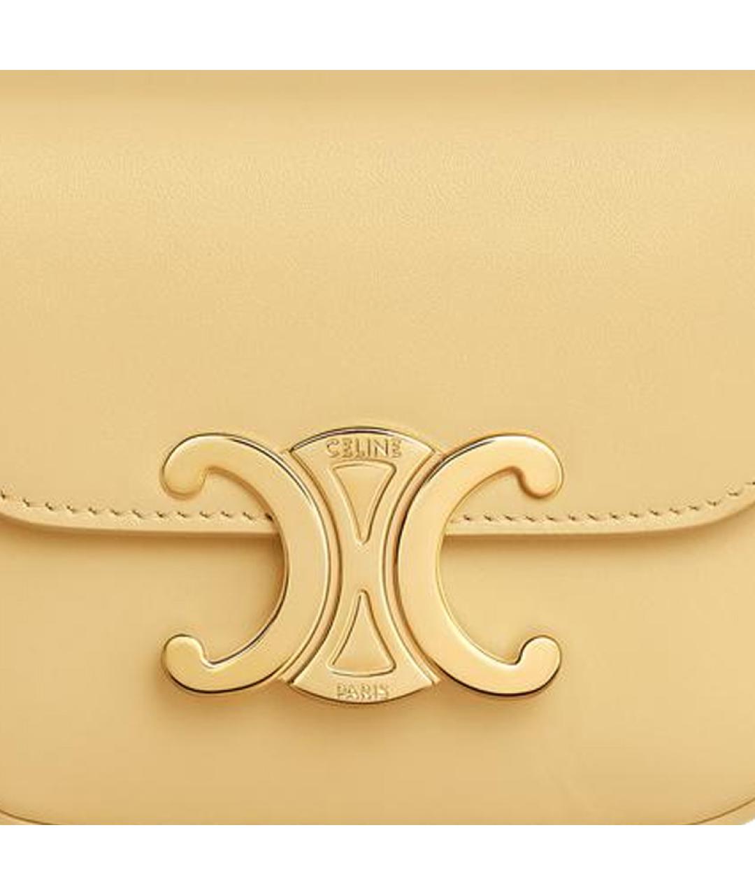 CELINE Желтая кожаная сумка через плечо, фото 6