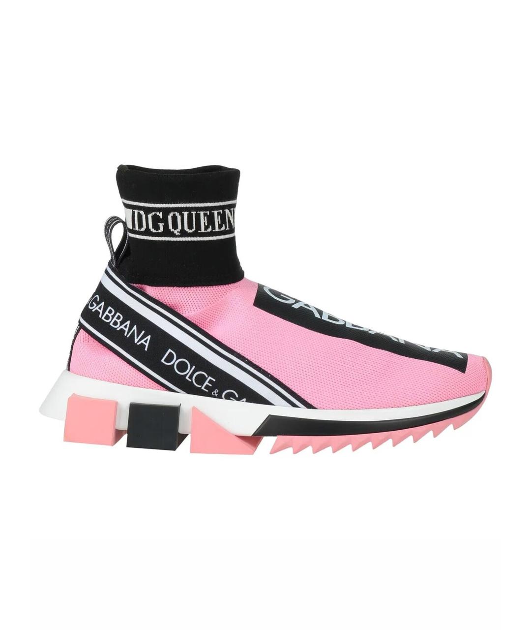 DOLCE&GABBANA Розовые текстильные кроссовки, фото 1