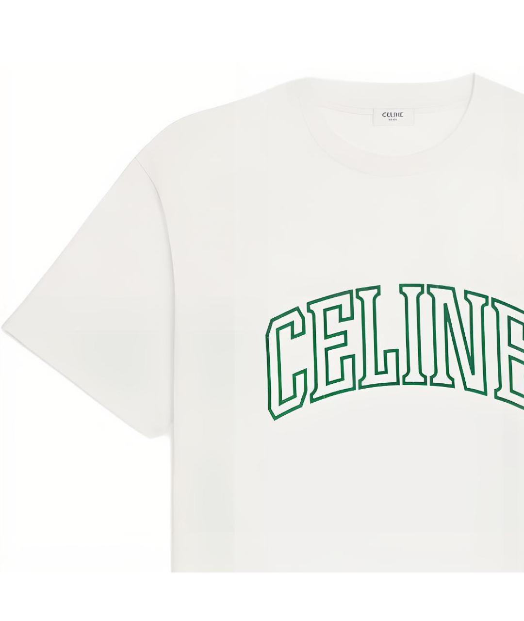 CELINE Бежевая хлопковая футболка, фото 4