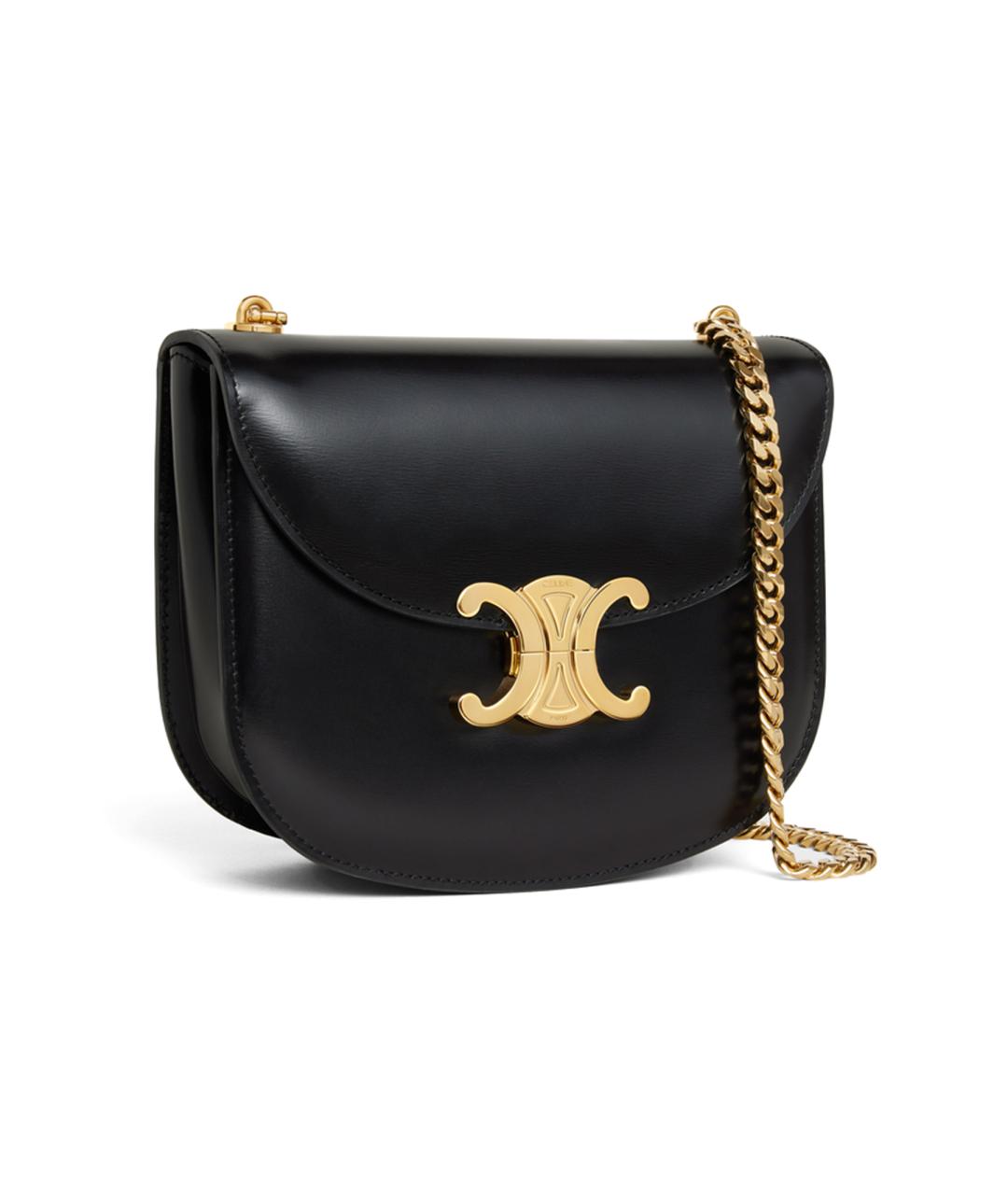 CELINE Черная кожаная сумка через плечо, фото 3