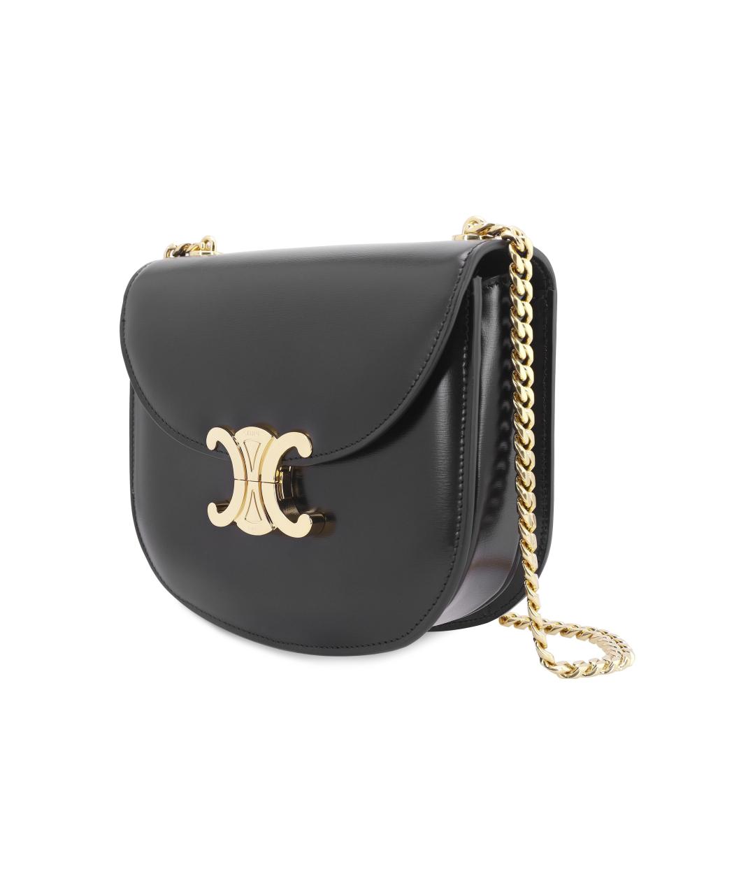 CELINE Черная кожаная сумка через плечо, фото 2