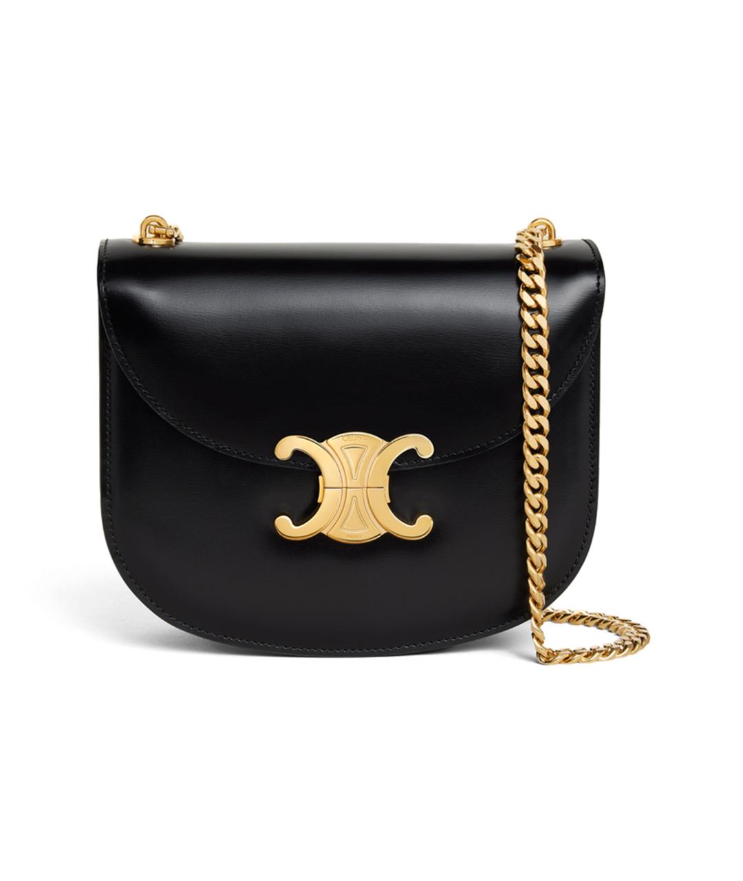 CELINE Черная кожаная сумка через плечо, фото 1