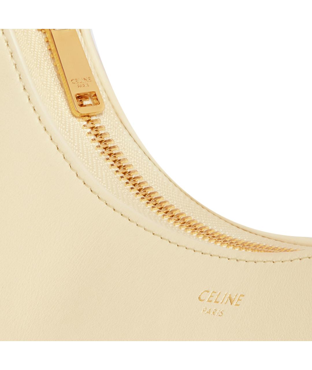 CELINE Желтая кожаная сумка через плечо, фото 4