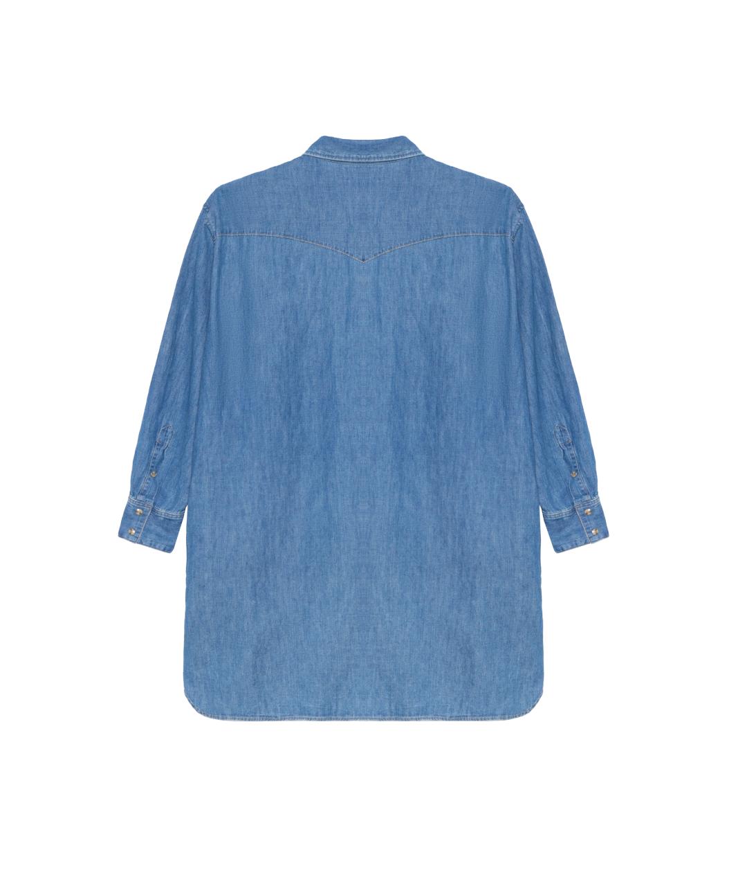 CELINE Синяя хлопковая кэжуал рубашка, фото 2