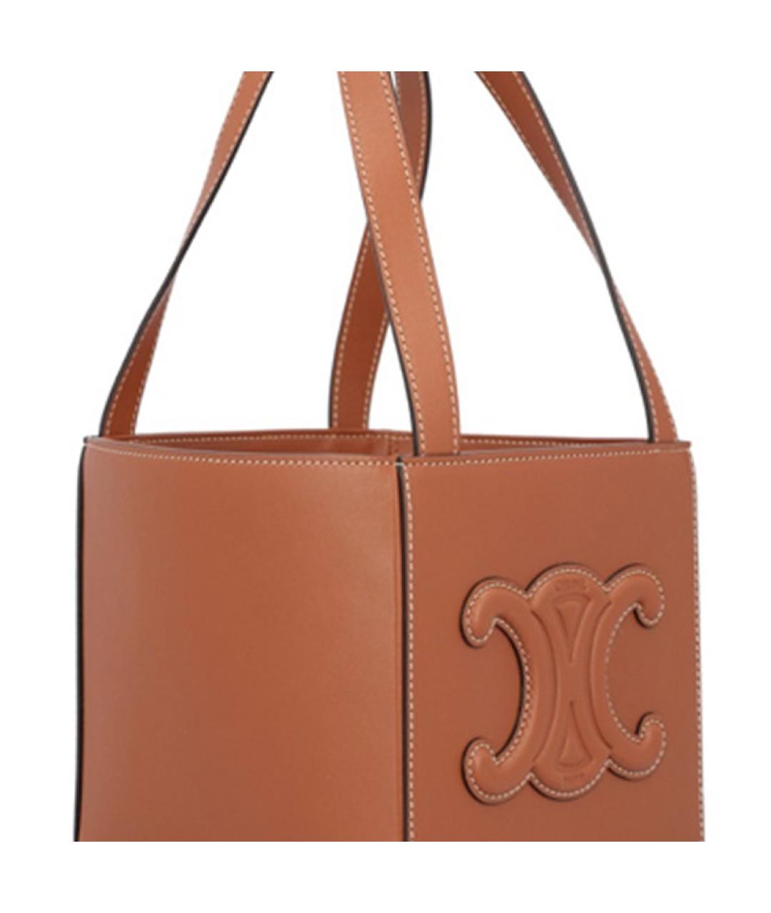 CELINE Коричневая кожаная сумка через плечо, фото 4