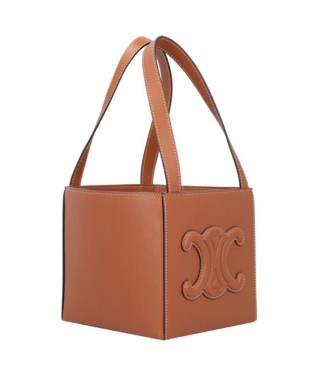 CELINE Коричневая кожаная сумка через плечо, фото 2