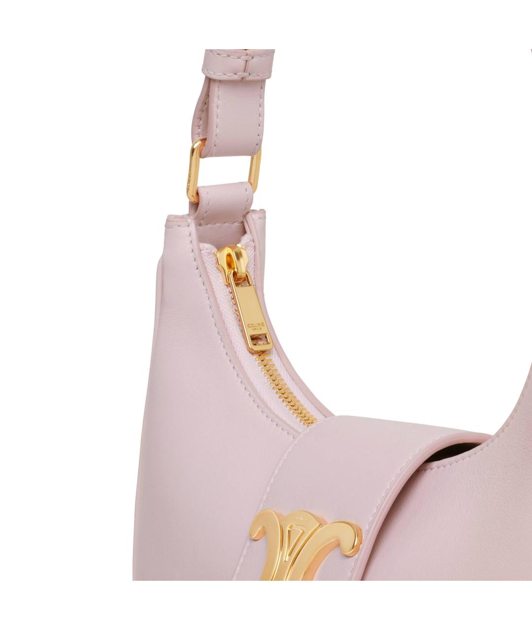 CELINE Розовая кожаная сумка через плечо, фото 4