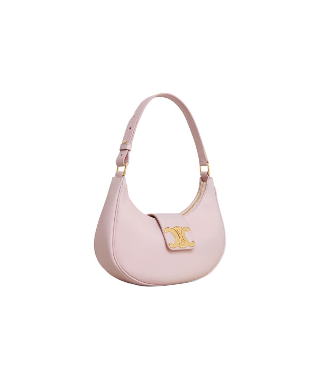 CELINE Розовая кожаная сумка через плечо, фото 2