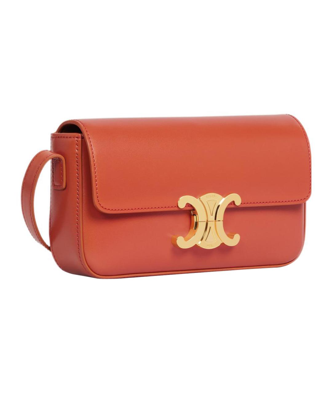 CELINE Красная кожаная сумка через плечо, фото 2