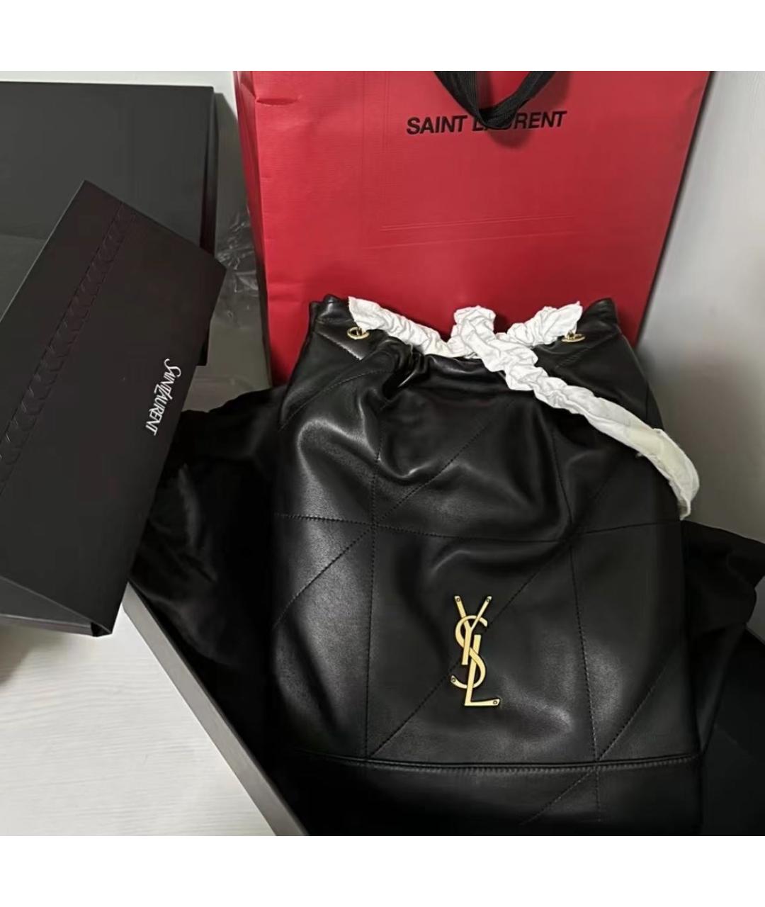 SAINT LAURENT Черная кожаная сумка через плечо, фото 2