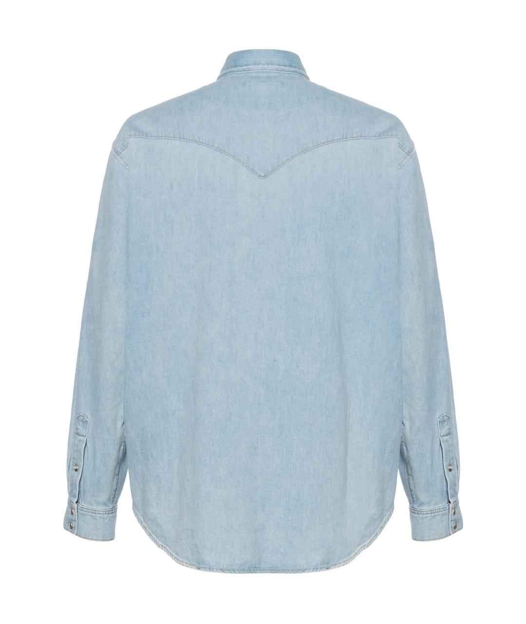 CELINE Голубая хлопковая кэжуал рубашка, фото 2
